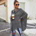 suéter de murciélago chal largo de color puro NSYD6009
