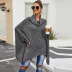 suéter de murciélago chal largo de color puro NSYD6009