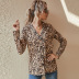 autumn and winter temperament collar long sleeve leopard print shirt NSYD6011