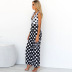 Summer New Deep V Sexy Sleeveless Polka Dot Print Jumpsuit NSYD6017