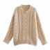 autumn round neck hemp flower loose women s knit sweater  NSAM6140