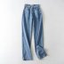 High Waist Floor Slit Jeans NSAM6147
