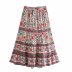 autumn rayon printing loose holiday skirt NSAM6152