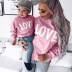 women s hot style long-sleeved round neck letters LOVE parent-child sweater NSKX6230