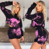 hot style women s sexy long-sleeved drawstring shorts casual two-piece suit NSKX6233