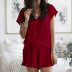 summer women s new home service two-piece Amazon V-neck solid color casual suit NSKX6235