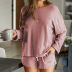 new casual pajamas suit women hot style round neck solid color home service NSKX6240