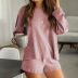 nuevo traje de pijama casual mujer estilo caliente cuello redondo color sólido servicio a domicilio NSKX6240
