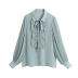 wholesale autumn laminated decoration drape blouse top NSAM6261