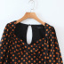 autumn lantern sleeve polka dot blouse  NSAM6262
