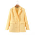 wholesale autumn yellow mid-length women s suit jacket NSAM6273