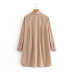 autumn new mid-length loose solid color shirt  NSAM6275