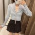 wholesale autumn faux fur effect stitching women s knitted cardigan jacket NSAM6314