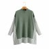 round neck striped stitching loose mid-length sweater NSAM6316