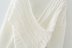 women s new white twist cross V-neck sweater NSAM6319