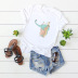 Cute cartoon elephant unicorn dog cat animal popular top round neck short sleeve T-shirt wholesale NSSN1859