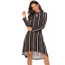  striped long-sleeved dress NSAL1889