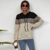 autumn and winter simple stitching leopard print hooded sweater slim long-sleeved top NSAL1896