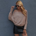 Hot Sale Simple One-line Neck Loose Pullover Top  NSAL1903