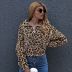 hot sale winter casual lapel loose and thin leopard print long sleeve shirt NSAL1910