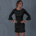 solid color waist mid-length skirt pullover dress NSAL1911