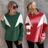 Hot-selling Autumn And Winter Women S Contrast V-shaped Round Neck Pullover Sweater  NSAL1915