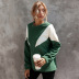 hot-selling autumn and winter women s contrast V-shaped round neck pullover sweater  NSAL1915