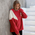 hot-selling autumn and winter women s contrast V-shaped round neck pullover sweater  NSAL1915
