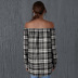 hot sale autumn and winter checkered collar long-sleeved ladies top NSAL1918