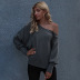 Hot Selling Fall/Winter Pure Color Loose Thin Slant Neck Knitwear NSAL1921