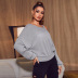 autumn and winter new hollow hanging neck strapless loose long-sleeved T-shirt  NSAL1951