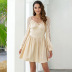  pure color lace stitching sweet dress NSAL1972