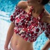   long-sleeved printed split swimsuit bikini NSHL1988