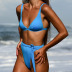   sexy bikini plain fabric high waist solid color swimwear NSHL1994