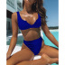  sexy bikini solid color fashion split swimsuit  NSHL2024