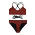  split swimsuit bikini print gathered bikini  NSHL2059