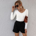  solid color wild wide-leg pants shorts NSAL2084