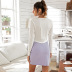  solid color slim pleated hip skirt  NSAL2124