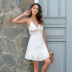  solid color sling halter stitching lace casual dress NSAL2127