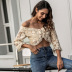 new autumn stand-alone pure color lace slim slim crop top NSAL2144