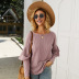 suéter de camiseta de color sólido de otoño e invierno para mujer de moda NSKA2145