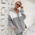 autumn and winter long-sleeved furry stitching hooded top  NSKA2149