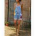  printing loose and thin denim overalls shorts  NSYF2167