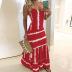 Printed Low Cut Slim Cami Dress NSYF2168