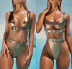 damas de estilo caliente traje de baño dividido sexy bikini de cinturón dorado caliente NSDA2184