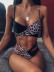 Bikini High Waist Leopard Print Stitching Bikini Ladies Swimsuit Split NSDA2191