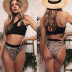  ladies split swimsuit one-shoulder leopard bikini NSDA2197