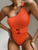 one-shoulder solid color knitted bikini NSDA2198