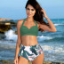 new bikini high waist women s sexy split swimsuit polka dot print leaf bikini NSHL2204