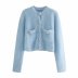 winter new women s pearl buckle long-sleeved soft waxy plush thick knitted jacket  NSAM2289